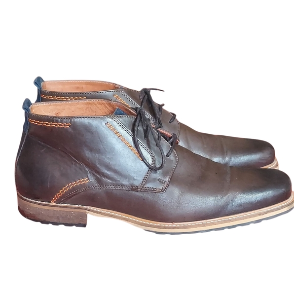 Travelin Brown Leather Chukka Boots with Contrast Stitching Lace Up - Picture 15 of 15